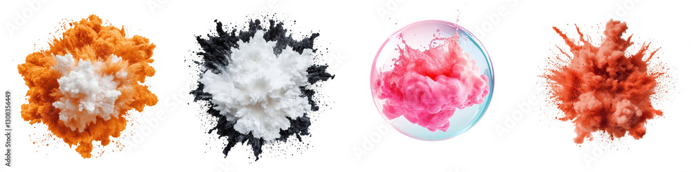 Poster vibrant bursts of color and energy in abstract explosion like patterns dynamic and powerful digital 