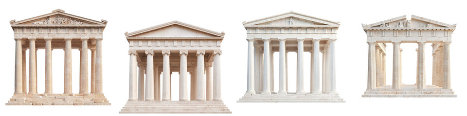 Naklejka premium Impressive Ruins of an Ancient Greek Temple with Iconic Columns and Pediment Showcasing the Grandeur of Classical Greek Architecture and Design