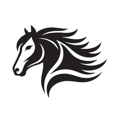 Horse head icon, unicorn head silhouette vector, horse head logo