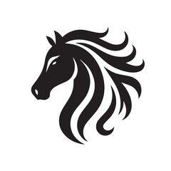Horse head icon, unicorn head silhouette vector, horse head logo