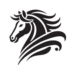 Horse head icon, unicorn head silhouette vector, horse head logo