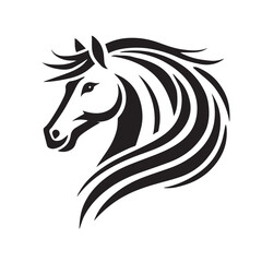 Horse head icon, unicorn head silhouette vector, horse head logo