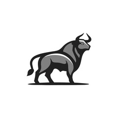 Obraz premium Black and grey bull vector isolated on white background.