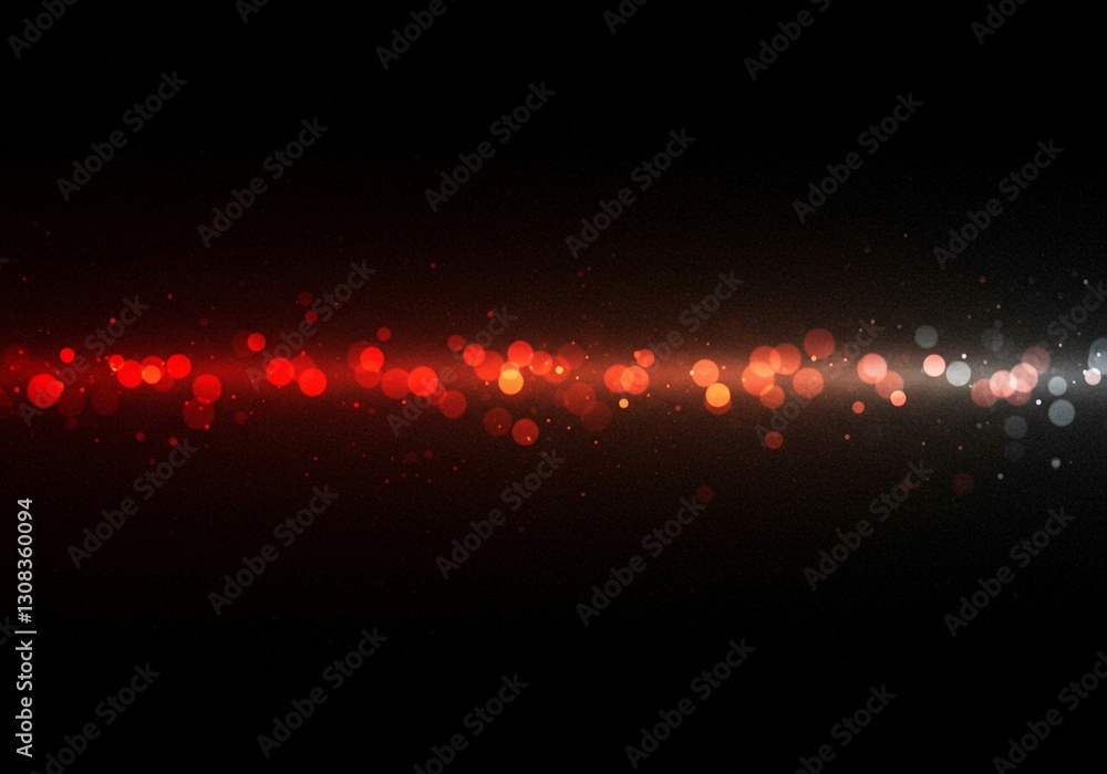 Poster the luminescent glow of red and white particles creates an abstract light composition, dispersed aga