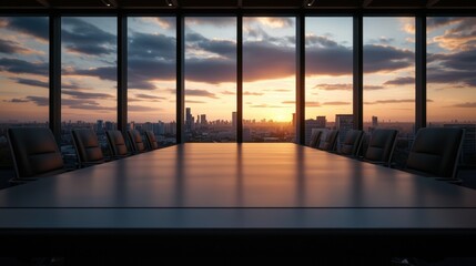 Fototapeta premium Spacious conference room designed for productive venture capital negotiations and strategic investment discussions