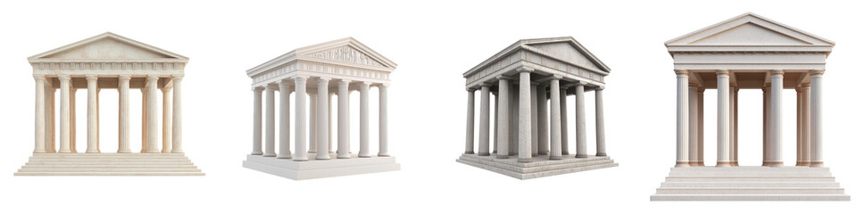Obraz premium Magnificent Classical Greek Temple Architecture with Iconic Columns and Pediment