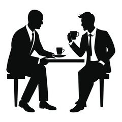 Obraz premium Business Discussion. Vector cartoon illustration in a flat style of a group of diverse people leading a discussion at a table near a whiteboard with charts and graphs. Isolated on background