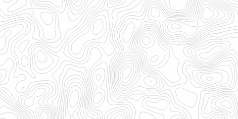 Geography landscape Topo contour map on white background, Topographic contour lines. Seamless pattern with lines Topographic map. Geographic mountain relief diagram line wave carve design.	
