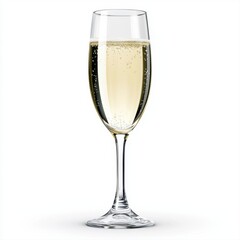 Close-up of a beautifully chilled glass of champagne with bubbles and a classy presentation ideal for celebrations