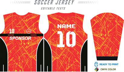 Soccer Jersey Design Template, Football Kit Mockup, Custom Team Uniform Vector, Retro & Modern Football Shirt Pattern