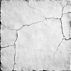 Cracked white wall captured in detail showcasing texture and imperfections ideal for architectural and design projects