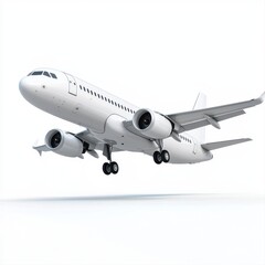 Fototapeta premium Airplane soaring high in the open sky captured against a stunning backdrop of fluffy white clouds