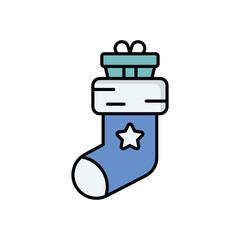 Stocking icon isolated on a white background. Vector illustration.