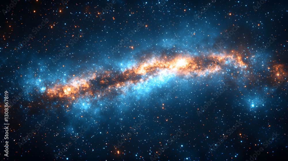 Poster the image showcases a colorful and detailed depiction of a galaxy with sparkling stars in space.