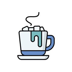 Hot Cocoa icon isolated on a white background. Vector illustration.