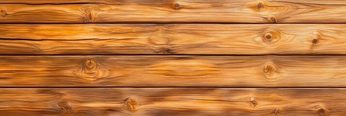 Naklejka premium Rustic Brown Wooden Planks Texture - High-resolution of horizontal brown wooden planks, showing natural wood grain and texture. Perfect for backgrounds