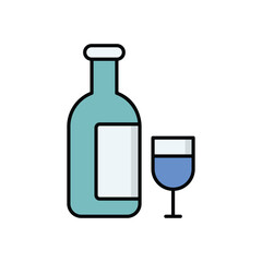Wine  icon isolated on a white background. Vector illustration.