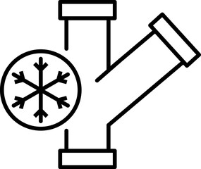 Frozen Pipe Modern Outline Style Icon for Design, Cards, Apps, Social Networks