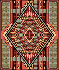 Casino Diamonds poker card art deco style, vector illustration