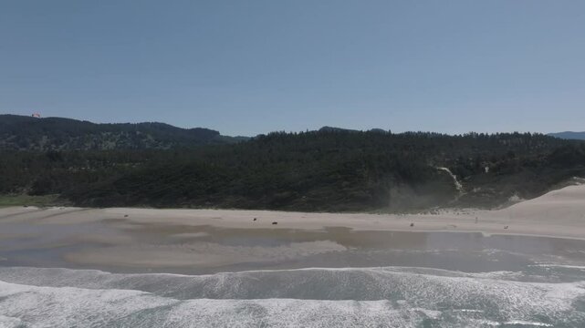 Pacific Ocean Waves Crashing at Cape Kiwanda On the Oregon Coast at Tierra DEl Mar Pacific City and Haystack Rock