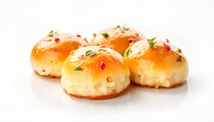 Delicious Medialunas on a white background, culinary elegance