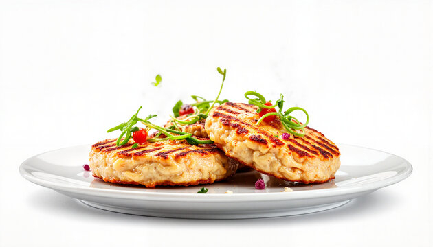 Delicious kebapche served on plate with fresh herbs, culinary delight