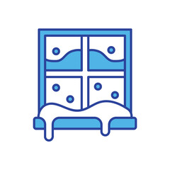Frosty Window icon isolated on a white background. Vector illustration.