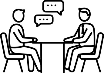 Two People Having a Conversation Icon - Communication and Dialogue Concept