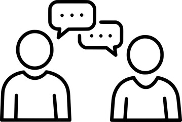 Two People Having a Conversation Icon - Communication and Dialogue Concept