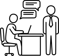 Two People Having a Conversation Icon - Communication and Dialogue Concept