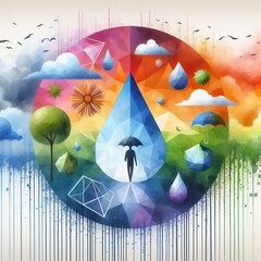 Rain Represents renewal cleansing and life Styles watercolor min