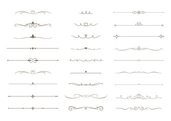 Vector illustration set of elegant divider elements.
