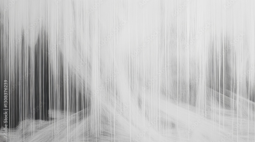 Poster ethereal abstract art with vertical lines and soft grey tones