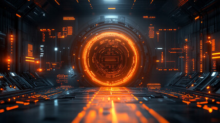 A futuristic electronic circuit board with glowing pathways symbolizes modern technology, innovation, and high-speed digital communication, illustrating the seamless flow of data in a connected world.