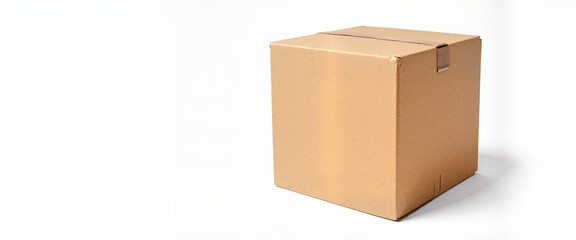 Premium cardboard box presentation mockup on white background, branding concept