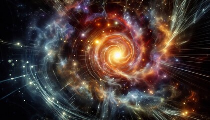 Obraz premium Stellar Symphony An abstract visualization of the cosmos as a sy