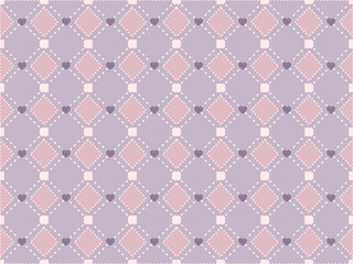 Fototapeta premium Seamless geometric heart pattern in pink for vintage wallpaper and fabric design