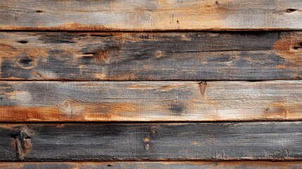 Naklejka premium Rustic Wooden Planks with Natural Texture and Grain Patterns