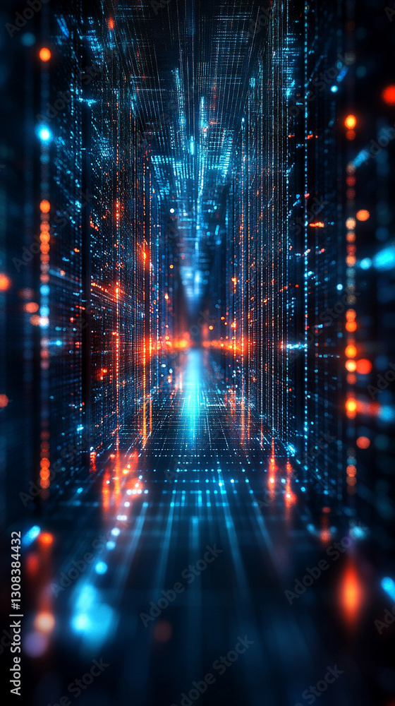 Poster a futuristic smart cityscape illuminated by digital iot connectivity with a vast network infrastruct