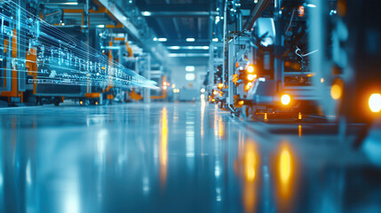 Smart manufacturing hub with advanced technology and automation systems, showcasing modern industrial environment