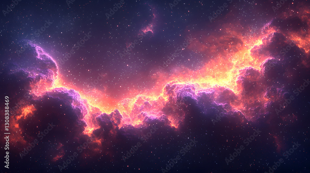 Poster a stunning and colorful depiction of space and celestial objects
