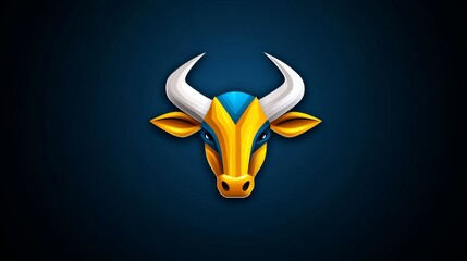 Majestic Bull Head Logo Design - Powerful bull head logo, symbolizing strength, prosperity, determination, leadership, and stability. Ideal for financial, agricultural, or corporate branding