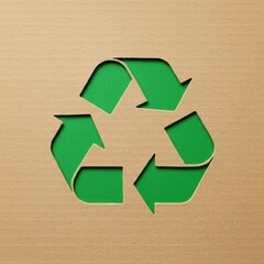 Bright Green Recycling Symbol on Brown