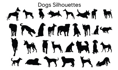 Dog  silhouette vector design set 