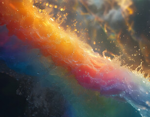 Naklejka premium Abstract Rainbow Water Splash