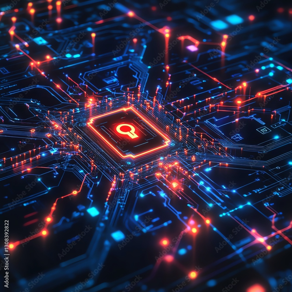 Poster Data security technology concept with encrypted data streams, glowing locks, and advanced digital networks, futuristic design with cyber defense elements