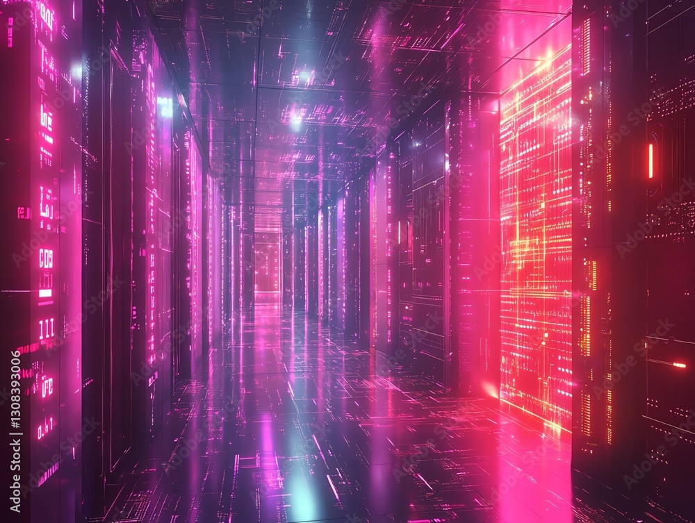 Fototapete digital it security concept featuring encrypted data streams, futuristic security locks, and digital