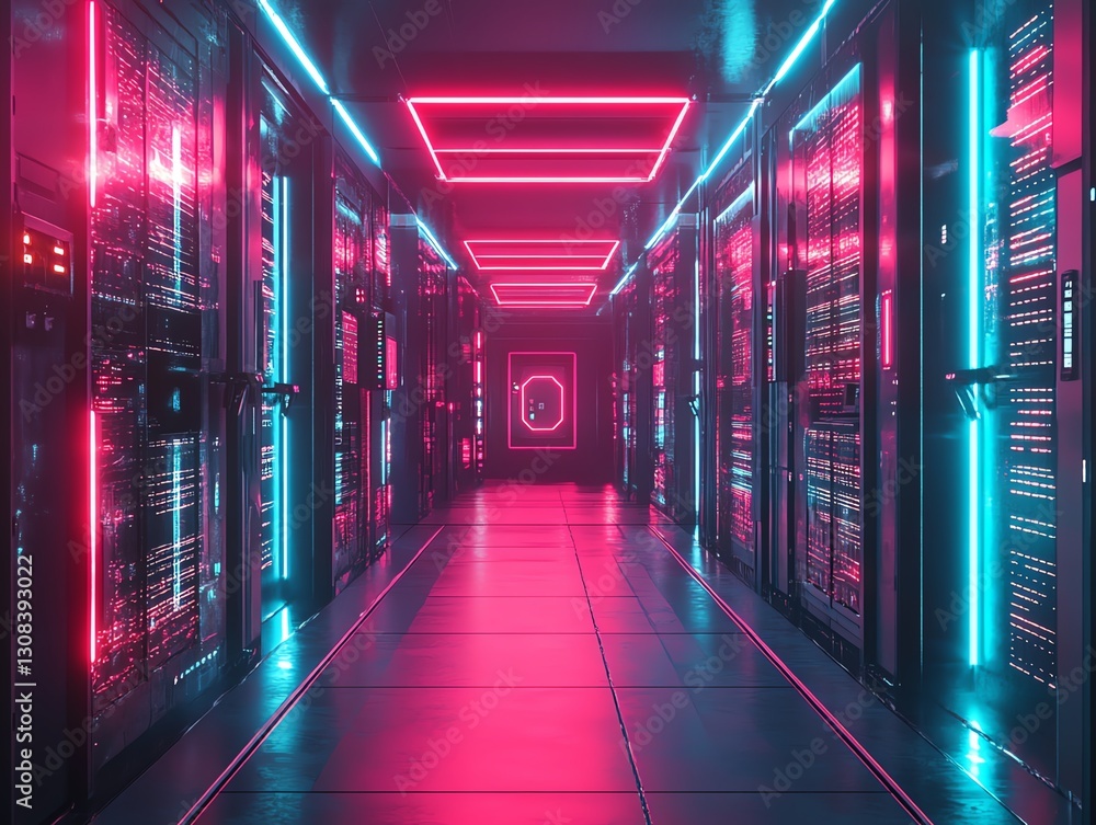 Fototapete digital it security concept featuring encrypted data streams, futuristic security locks, and digital