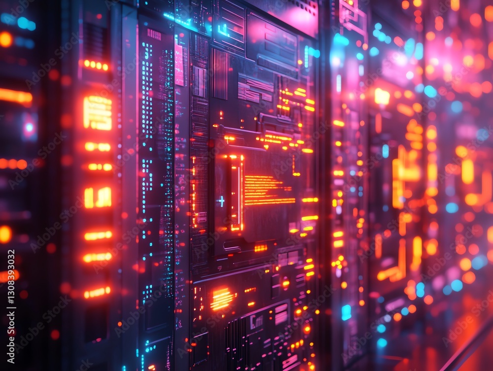 Fototapete digital it security concept featuring encrypted data streams, futuristic security locks, and digital