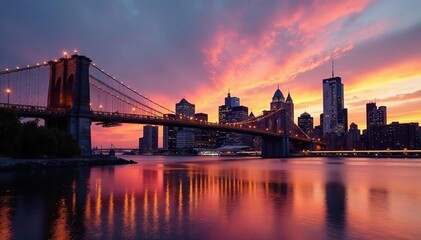 Golden hour light bathes Zakim Bridge cables, Boston skyline , panorama, travel, water